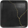 Serveerimistaldrik kandiline Kintzoo must, kuldse joonega 30x30cm